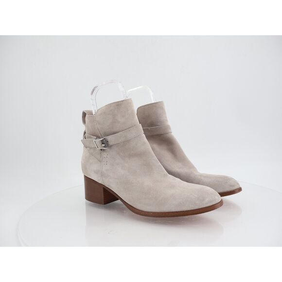 Rag & Bone Walker Buckle Ankle Booties‎ Gray Suede Size 41 EU 11 US Western Boot - Picture 1 of 11